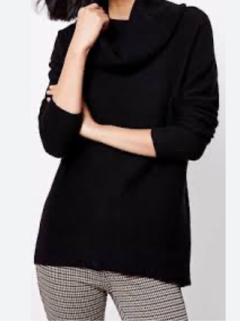 LOFT Black Cowl Neck Tunic Sweater